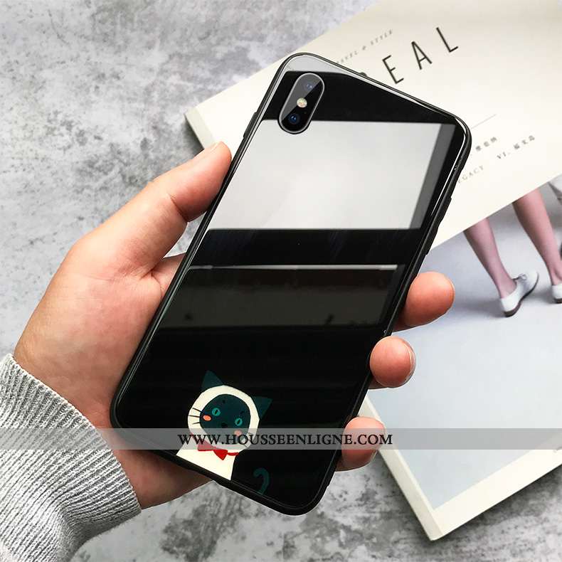 Étui iPhone Xs Max Silicone Verre Coque Petit Amoureux Imprimé Jaune
