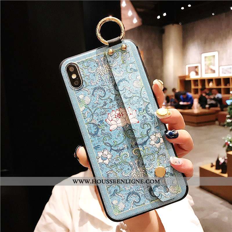 Étui iPhone Xs Max Silicone Vintage Palais Incassable Coque Vent Bleu