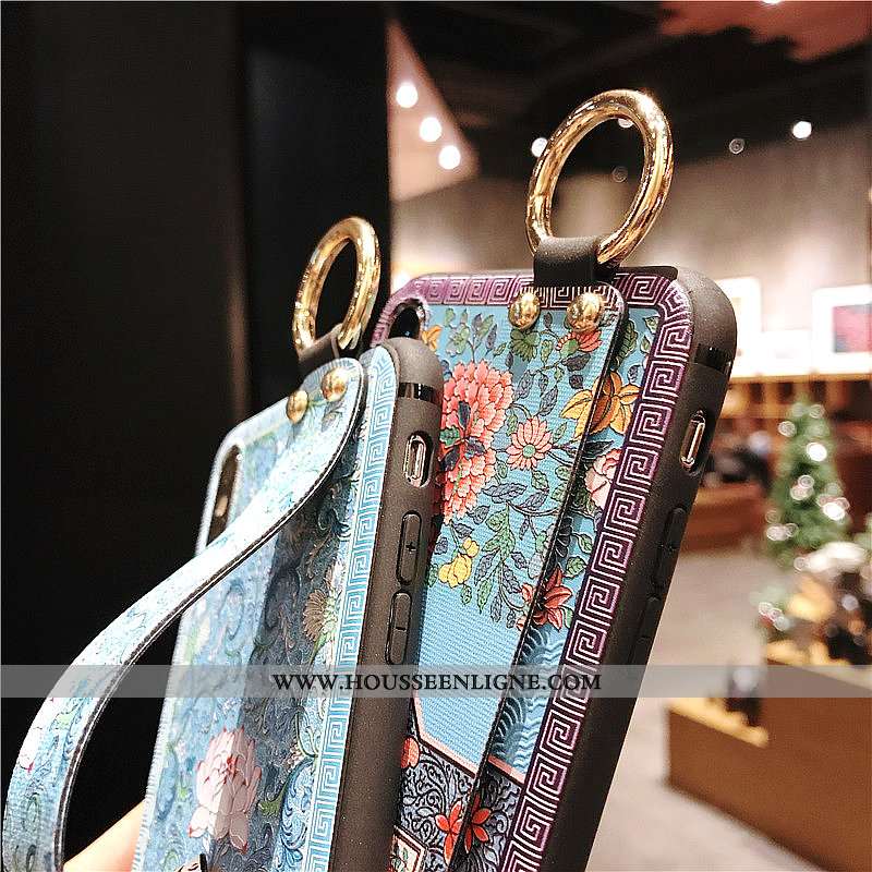 Étui iPhone Xs Max Silicone Vintage Palais Incassable Coque Vent Bleu