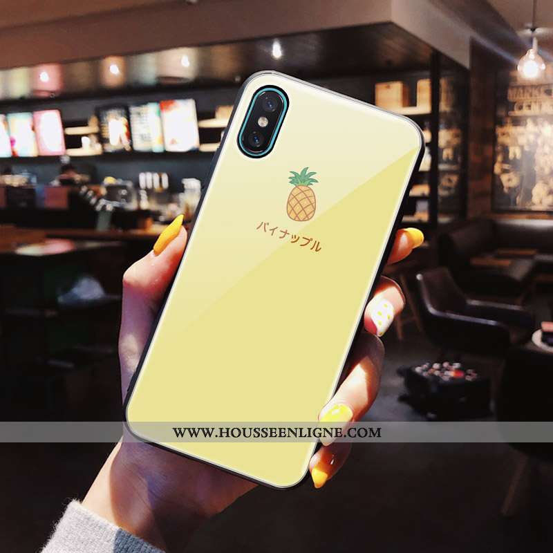Étui iPhone Xs Max Verre Petit Fruit Frais Net Rouge Vert Jaune