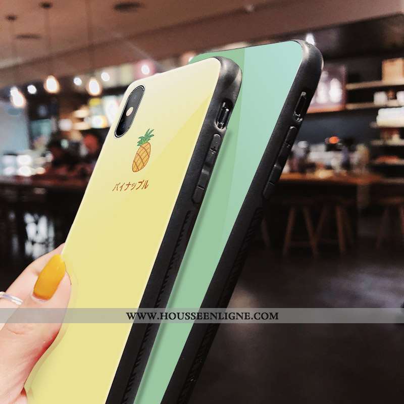 Étui iPhone Xs Max Verre Petit Fruit Frais Net Rouge Vert Jaune
