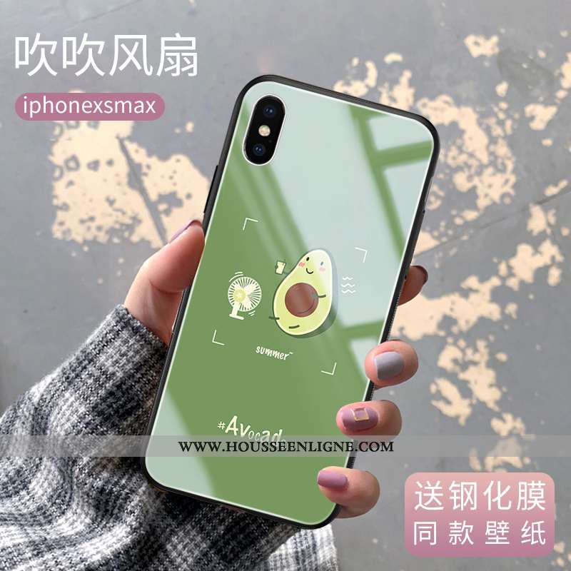 Étui iPhone Xs Max Verre Petite Marguerite Incassable Bovins Coque Vent Vert Verte
