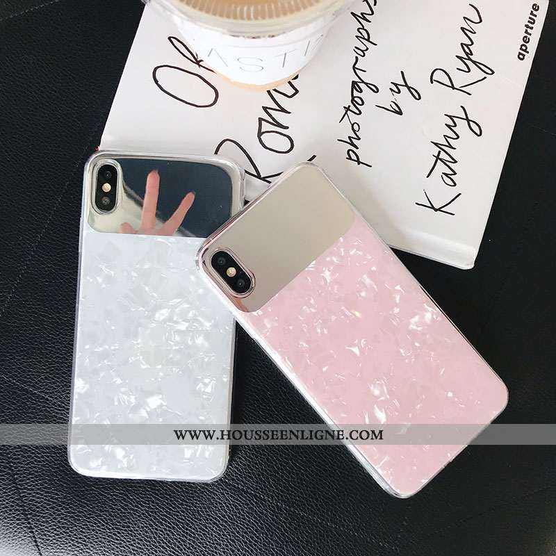 Étui iPhone Xs Modèle Fleurie Coquille Coque Téléphone Portable Blanc Blanche