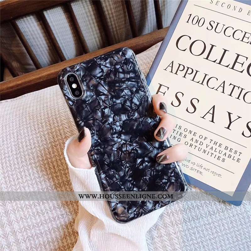 Étui iPhone Xs Modèle Fleurie Fluide Doux Tout Compris Téléphone Portable Silicone Rose Noir