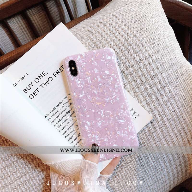 Étui iPhone Xs Modèle Fleurie Fluide Doux Tout Compris Téléphone Portable Silicone Rose Noir