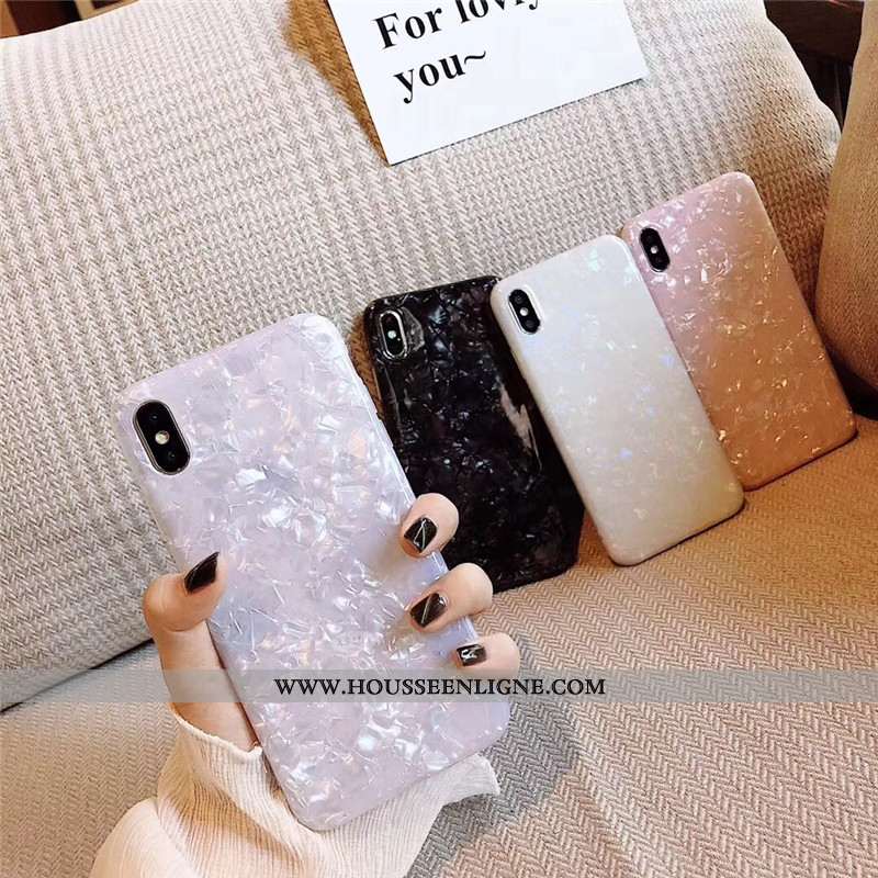 Étui iPhone Xs Modèle Fleurie Fluide Doux Tout Compris Téléphone Portable Silicone Rose Noir