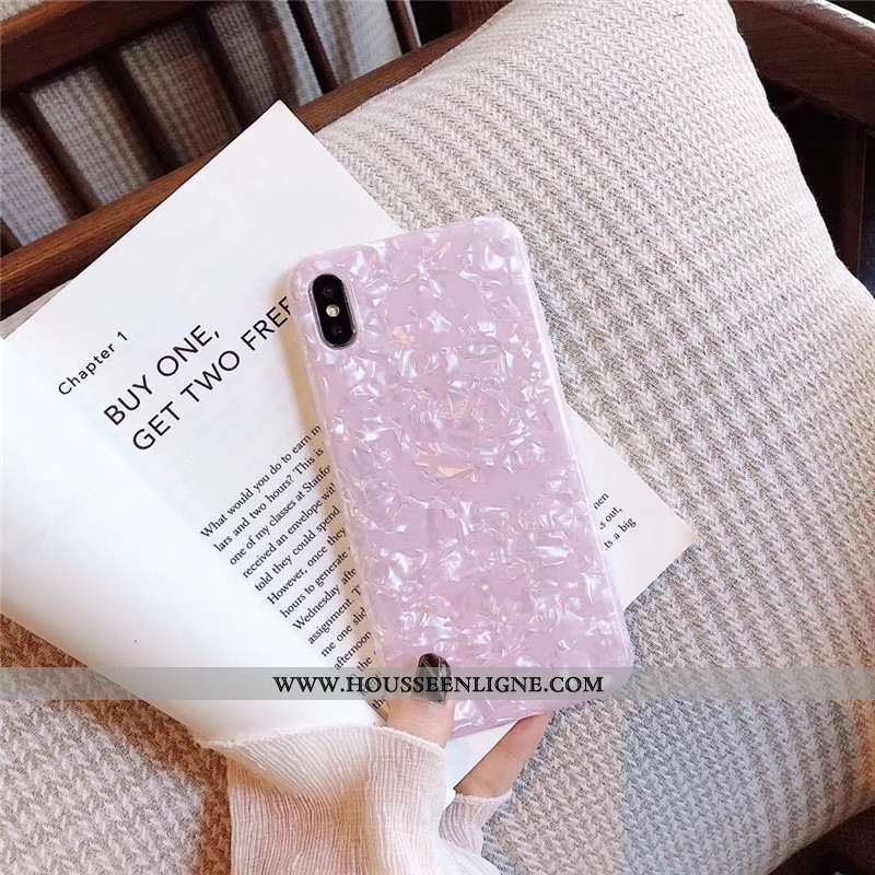 Étui iPhone Xs Modèle Fleurie Fluide Doux Tout Compris Téléphone Portable Silicone Rose Noir