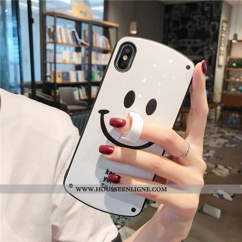 Étui iPhone Xs Personnalité Créatif Coque Silicone Fluide Doux Tout Compris Amoureux Jaune