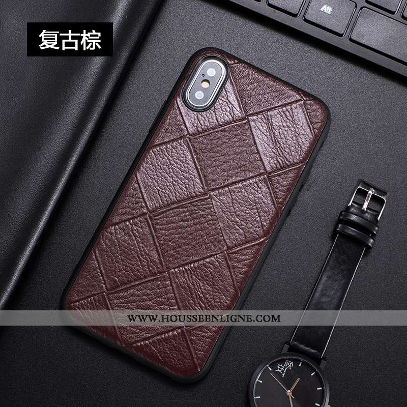 Étui iPhone Xs Personnalité Créatif Refroidissement Cuir Incassable Tout Compris Personnalisé Noir