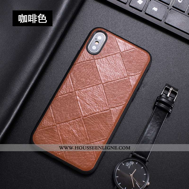 Étui iPhone Xs Personnalité Créatif Refroidissement Cuir Incassable Tout Compris Personnalisé Noir