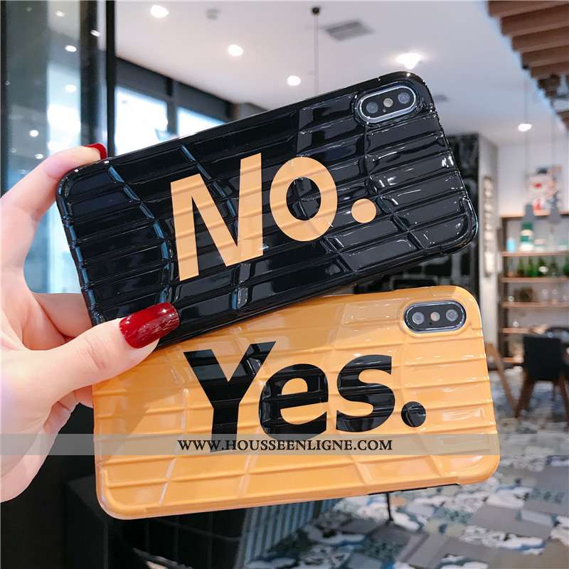 Étui iPhone Xs Tendance Modèle Fleurie Jaune Lettre Voyage Fluide Doux Incassable