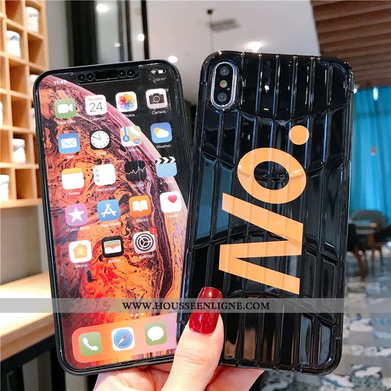 Étui iPhone Xs Tendance Modèle Fleurie Jaune Lettre Voyage Fluide Doux Incassable
