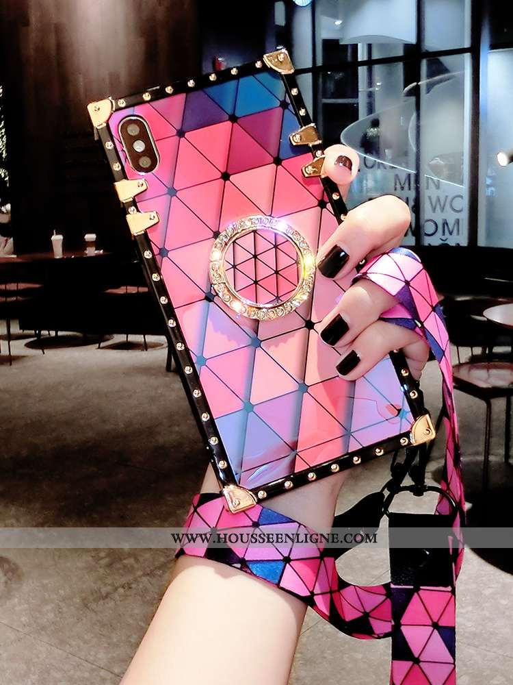 Étui iPhone Xs Tendance Silicone Tout Compris Personnalité Net Rouge Incassable Luxe Bleu