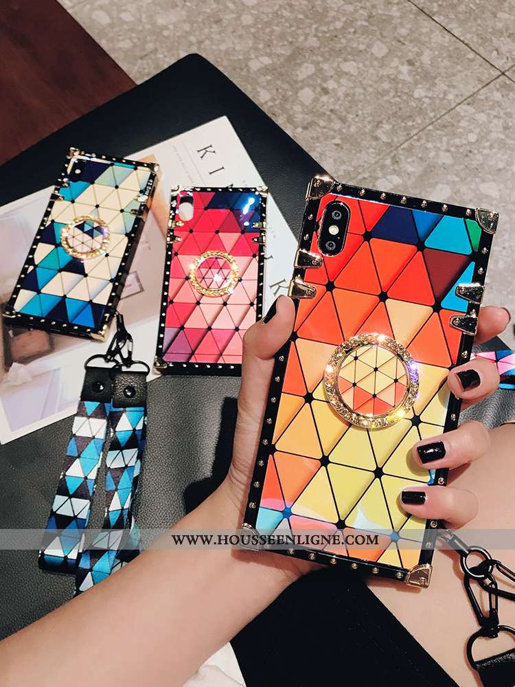 Étui iPhone Xs Tendance Silicone Tout Compris Personnalité Net Rouge Incassable Luxe Bleu