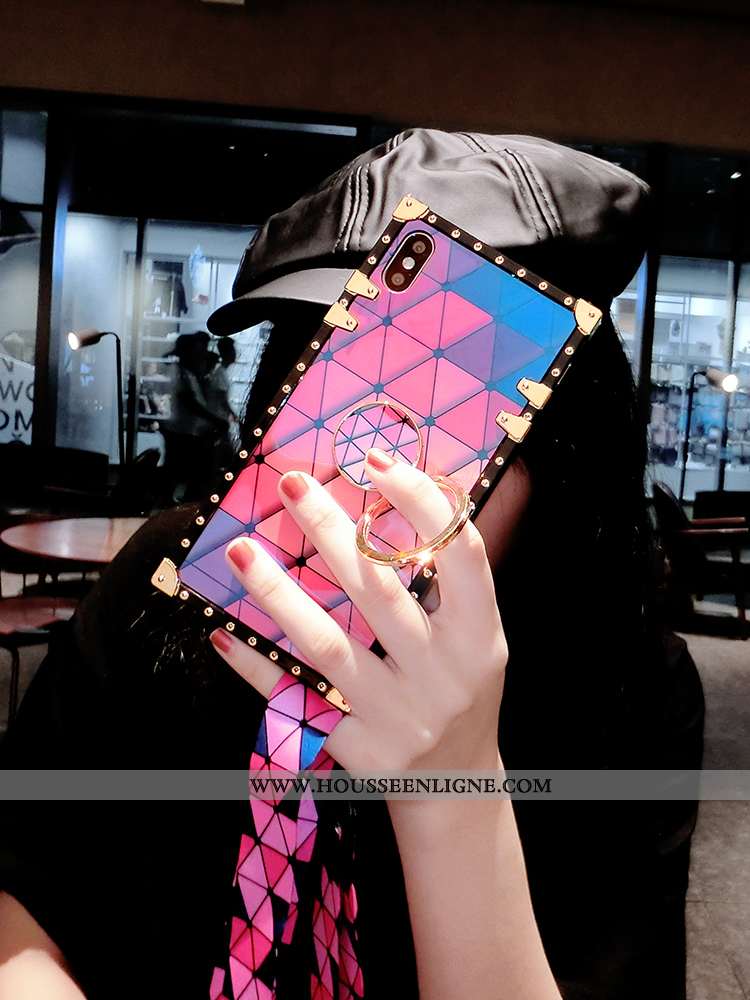 Étui iPhone Xs Tendance Silicone Tout Compris Personnalité Net Rouge Incassable Luxe Bleu