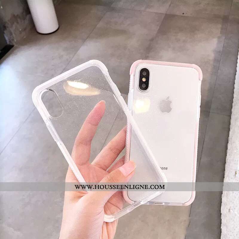 Étui iPhone Xs Transparent Personnalité Fluide Doux Noir Tout Compris Tendance Net Rouge