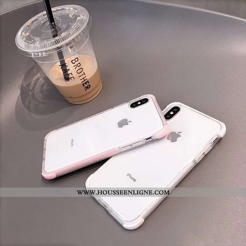 Étui iPhone Xs Transparent Personnalité Fluide Doux Noir Tout Compris Tendance Net Rouge