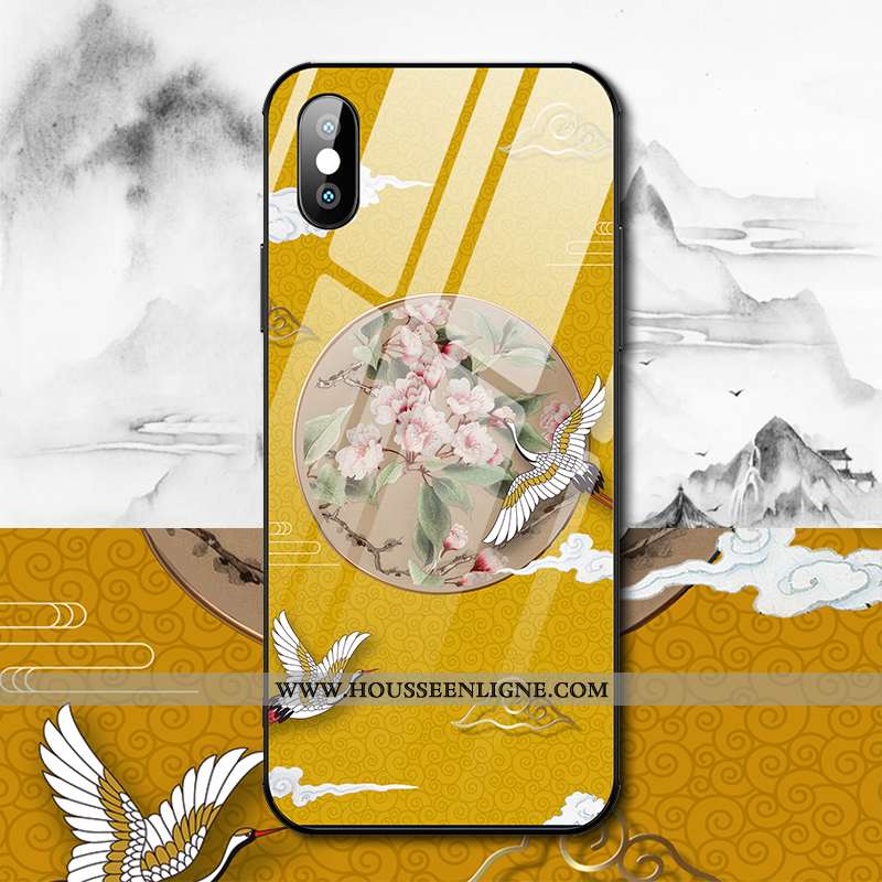 Étui iPhone Xs Verre Personnalité Ultra Tendance Légère Tout Compris Célébrité Rouge