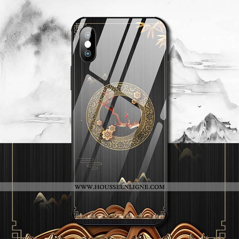Étui iPhone Xs Verre Personnalité Ultra Tendance Légère Tout Compris Célébrité Rouge