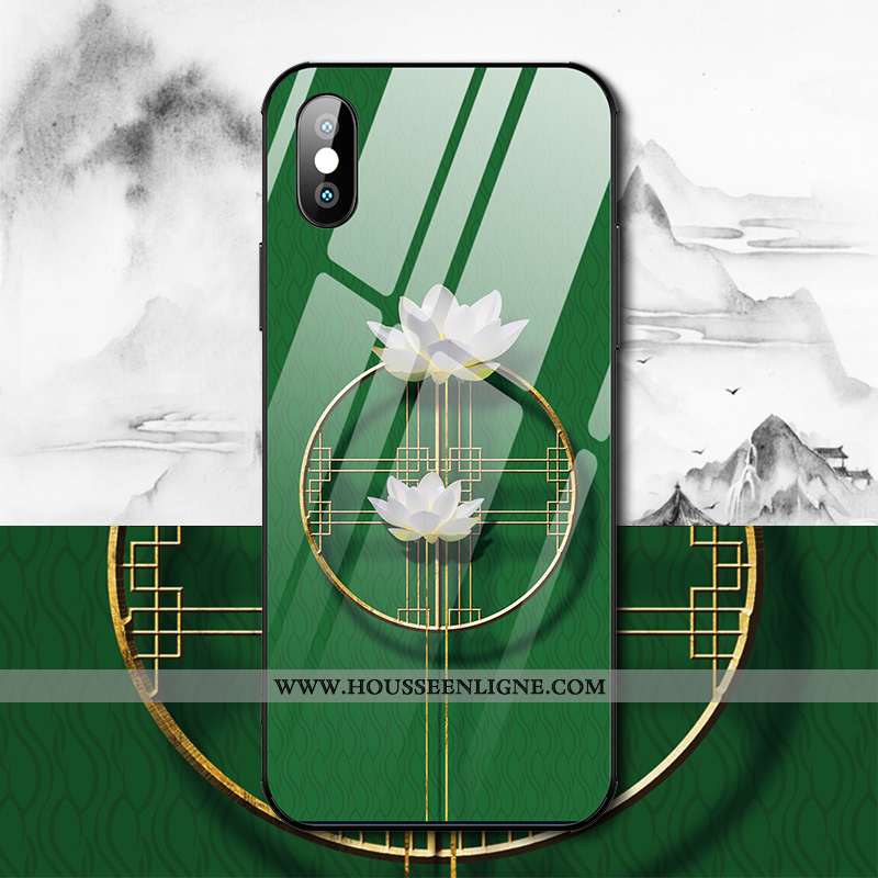 Étui iPhone Xs Verre Personnalité Ultra Tendance Légère Tout Compris Célébrité Rouge