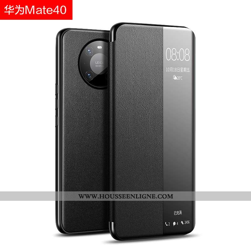Coque Huawei Mate 40 Légère Cuir Noir Ultra Tout Compris Étui Protection