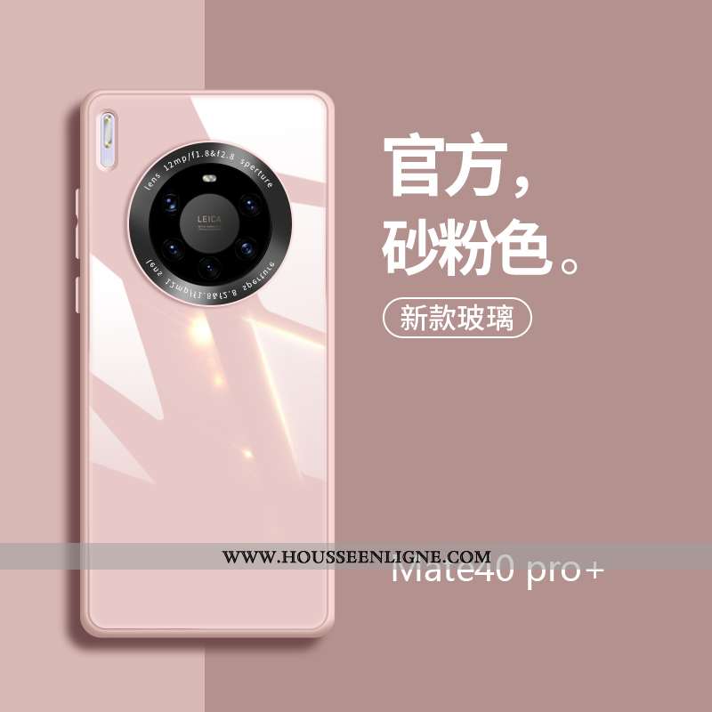 Coque Huawei Mate 40 Pro+ Légère Verre Nouveau Ultra Luxe Téléphone Portable Rose