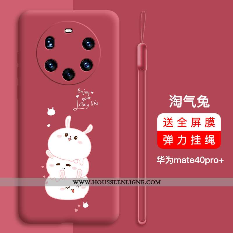 Coque Huawei Mate 40 Pro+ Protection Personnalité Net Rouge Nouveau Étui Incassable Silicone