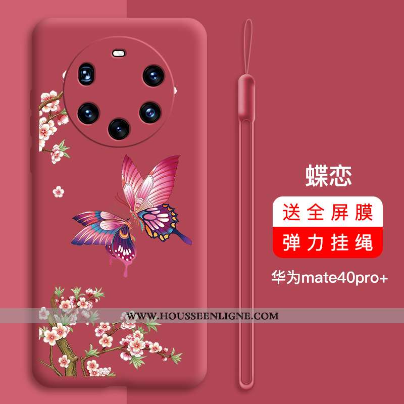 Coque Huawei Mate 40 Pro+ Protection Personnalité Net Rouge Nouveau Étui Incassable Silicone