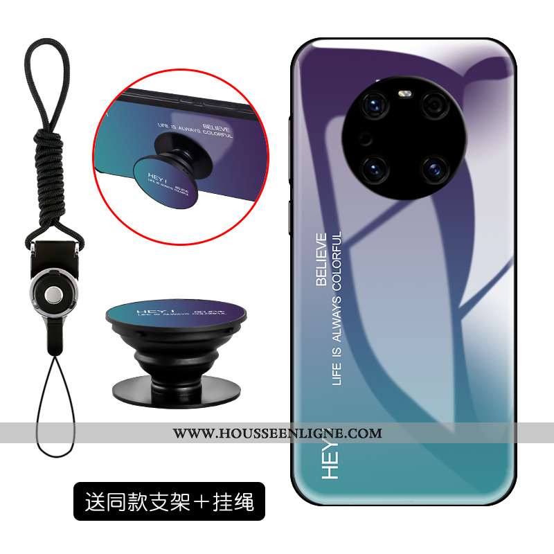 Coque Huawei Mate 40 Pro Silicone Mode Tout Compris Étui Verre Téléphone Portable Rose