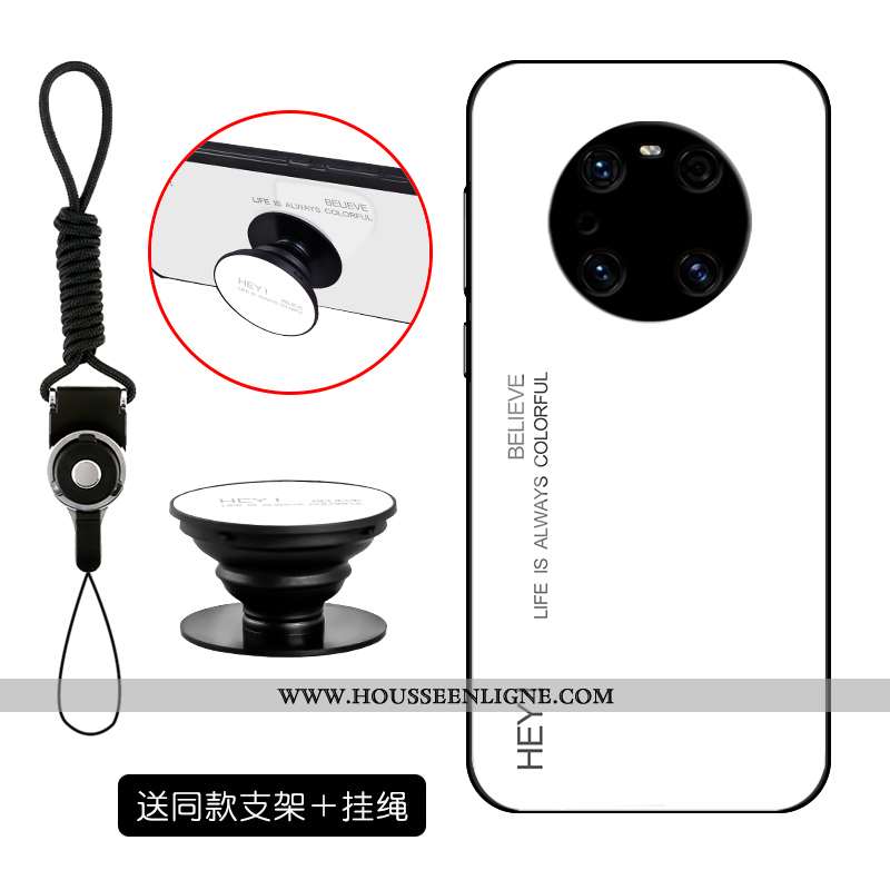 Coque Huawei Mate 40 Pro Silicone Mode Tout Compris Étui Verre Téléphone Portable Rose