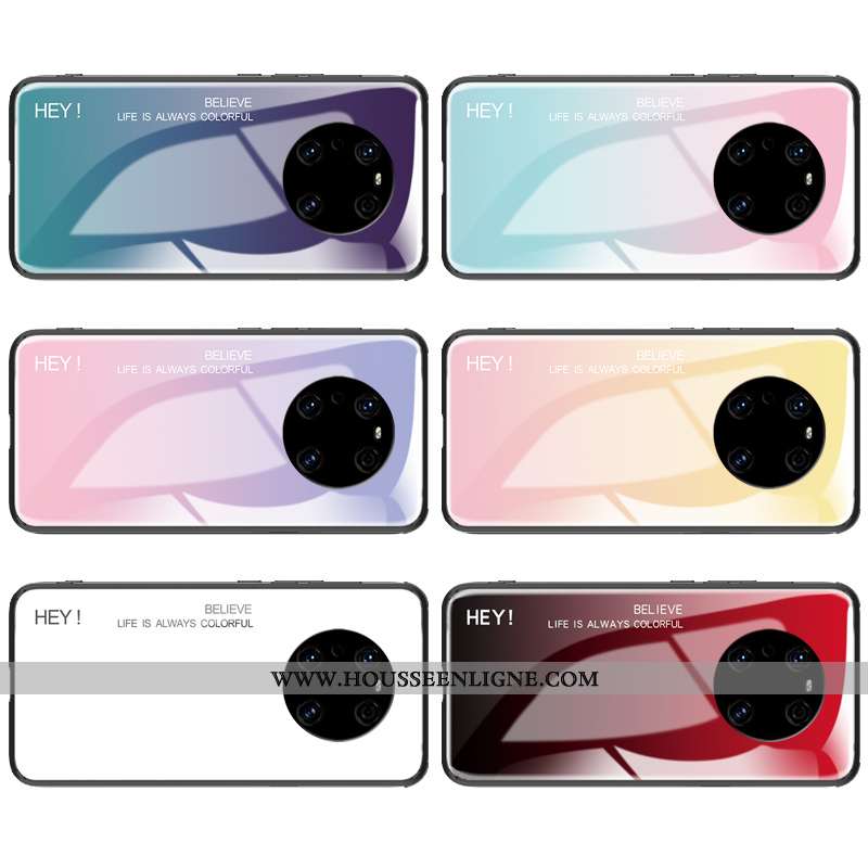 Coque Huawei Mate 40 Pro Silicone Mode Tout Compris Étui Verre Téléphone Portable Rose