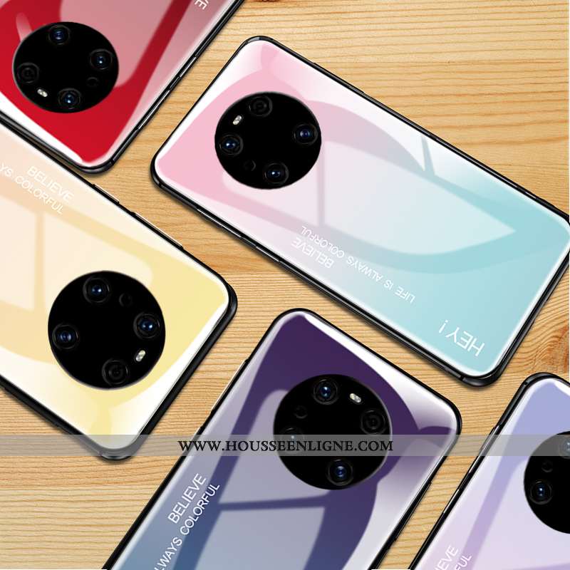 Coque Huawei Mate 40 Pro Silicone Mode Tout Compris Étui Verre Téléphone Portable Rose