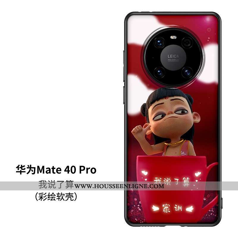 Coque Huawei Mate 40 Pro Tendance Silicone Kaki Téléphone Portable Verre Dessin Animé Khaki