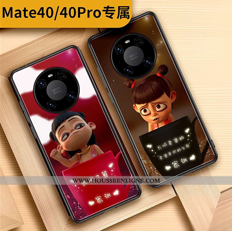 Coque Huawei Mate 40 Pro Tendance Silicone Kaki Téléphone Portable Verre Dessin Animé Khaki