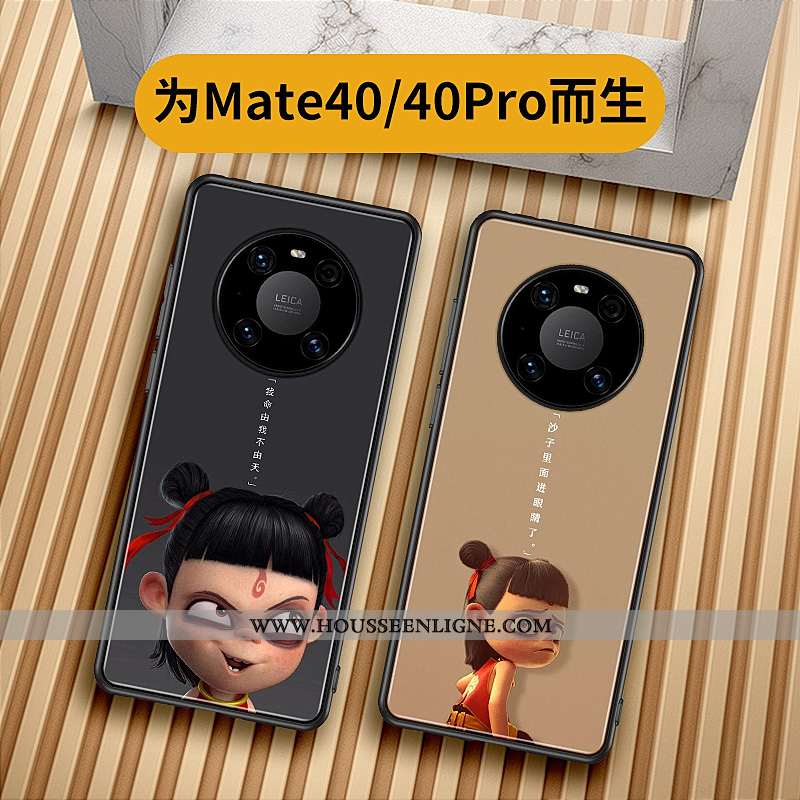 Coque Huawei Mate 40 Pro Tendance Silicone Kaki Téléphone Portable Verre Dessin Animé Khaki