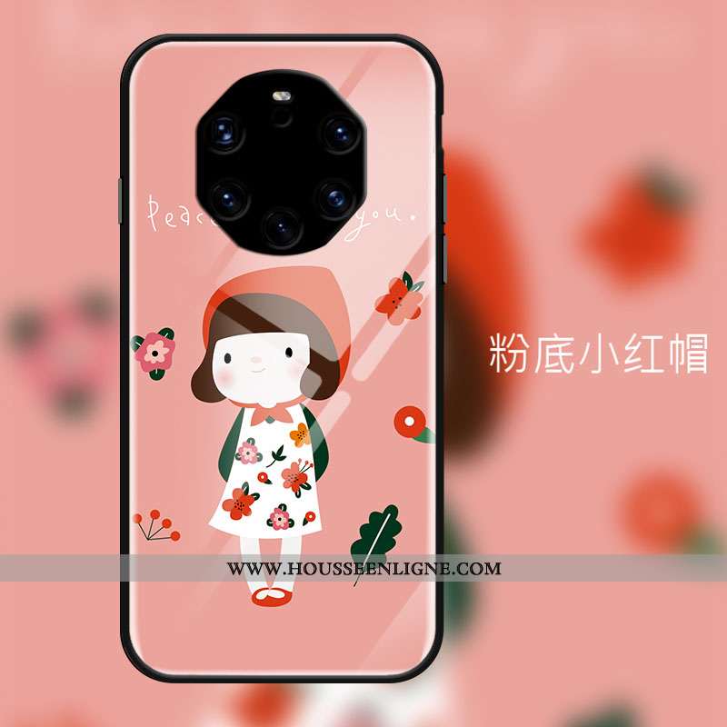 Coque Huawei Mate 40 Rs Ornements Suspendus Dessin Animé Verre Petit Étui Art Téléphone Portable Ros