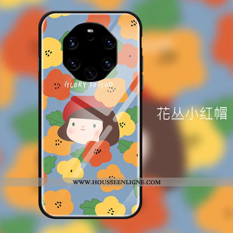 Coque Huawei Mate 40 Rs Ornements Suspendus Dessin Animé Verre Petit Étui Art Téléphone Portable Ros