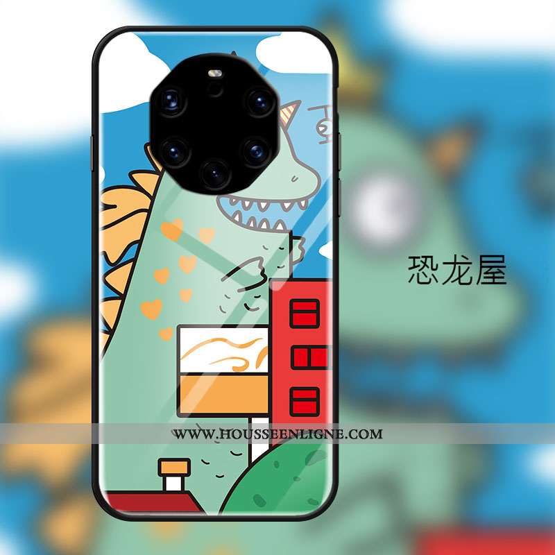 Coque Huawei Mate 40 Rs Protection Verre Charmant Frais Dessin Animé Tempérer Verte