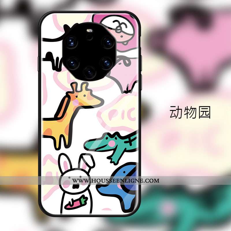 Coque Huawei Mate 40 Rs Protection Verre Charmant Frais Dessin Animé Tempérer Verte