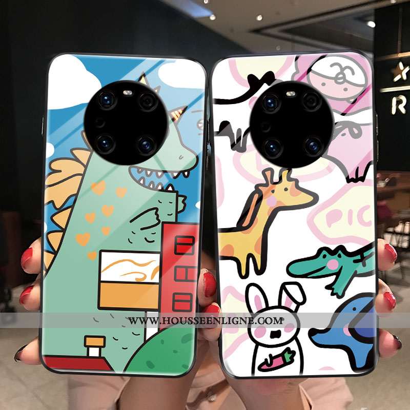 Coque Huawei Mate 40 Rs Protection Verre Charmant Frais Dessin Animé Tempérer Verte