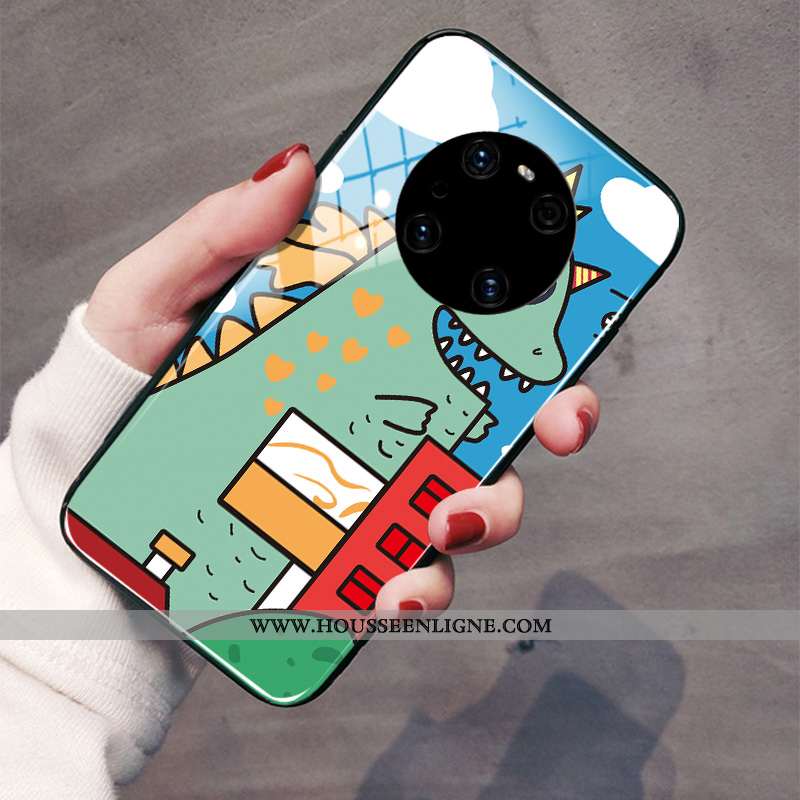 Coque Huawei Mate 40 Rs Protection Verre Charmant Frais Dessin Animé Tempérer Verte