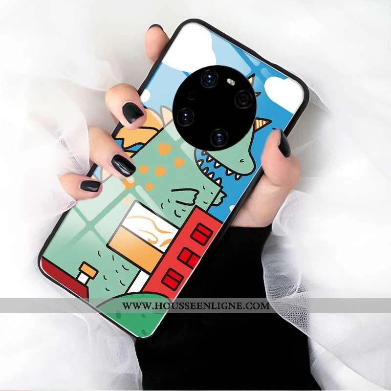 Coque Huawei Mate 40 Rs Protection Verre Charmant Frais Dessin Animé Tempérer Verte