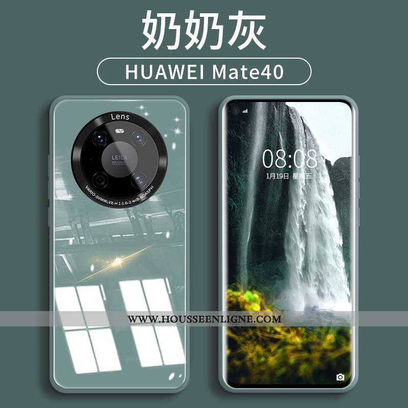 Coque Huawei Mate 40 Silicone Protection Bleu Téléphone Portable Verre Tendance