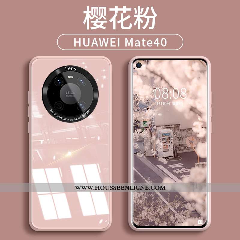 Coque Huawei Mate 40 Silicone Protection Bleu Téléphone Portable Verre Tendance