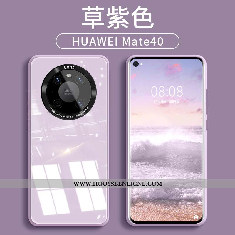 Coque Huawei Mate 40 Silicone Protection Bleu Téléphone Portable Verre Tendance