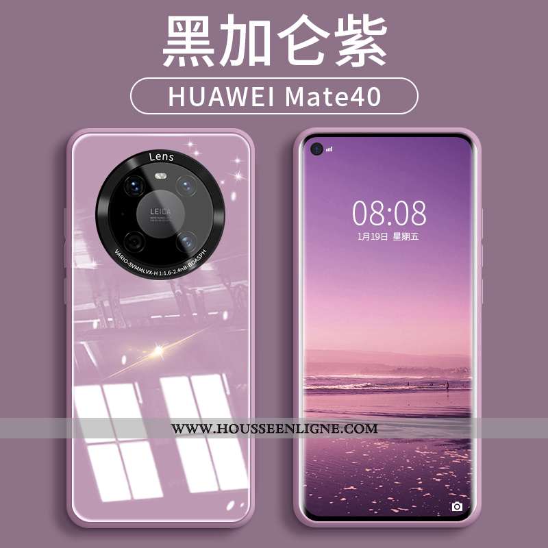 Coque Huawei Mate 40 Silicone Protection Bleu Téléphone Portable Verre Tendance