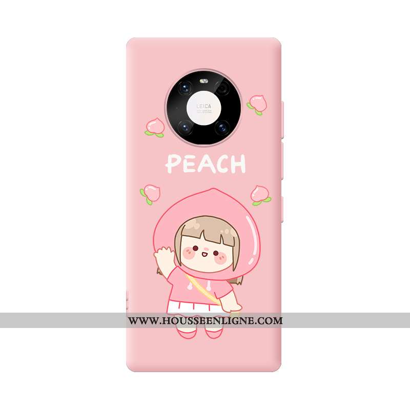 Coque Huawei Mate 40 Ultra Légère Dessin Animé Amoureux Silicone Téléphone Portable Rose