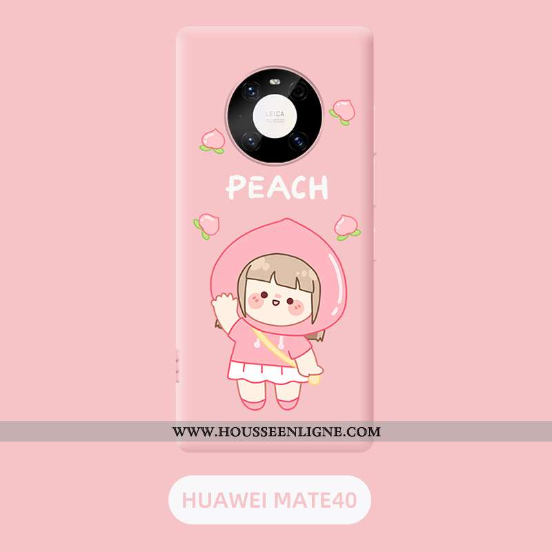 Coque Huawei Mate 40 Ultra Légère Dessin Animé Amoureux Silicone Téléphone Portable Rose