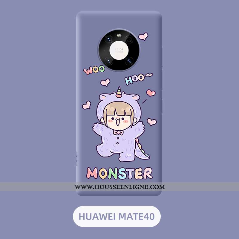 Coque Huawei Mate 40 Ultra Légère Dessin Animé Amoureux Silicone Téléphone Portable Rose