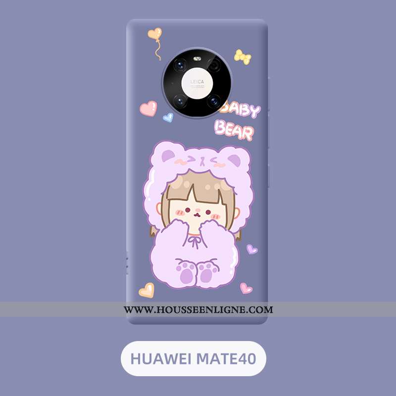 Coque Huawei Mate 40 Ultra Légère Dessin Animé Amoureux Silicone Téléphone Portable Rose